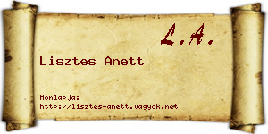 Lisztes Anett névjegykártya