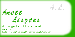 anett lisztes business card